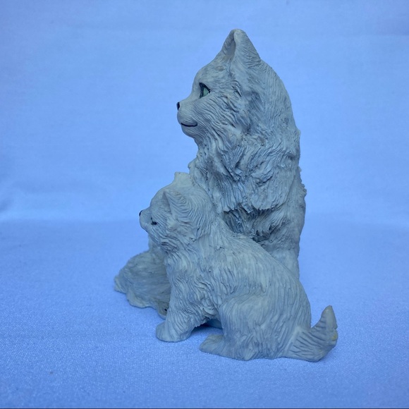 Persian Cat Figurine Cat and Kitten Vintage 1991 Silver Deer's Ark Tom Rubel - Picture 4 of 6